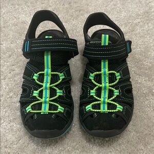 Kids Black and Green Sandals